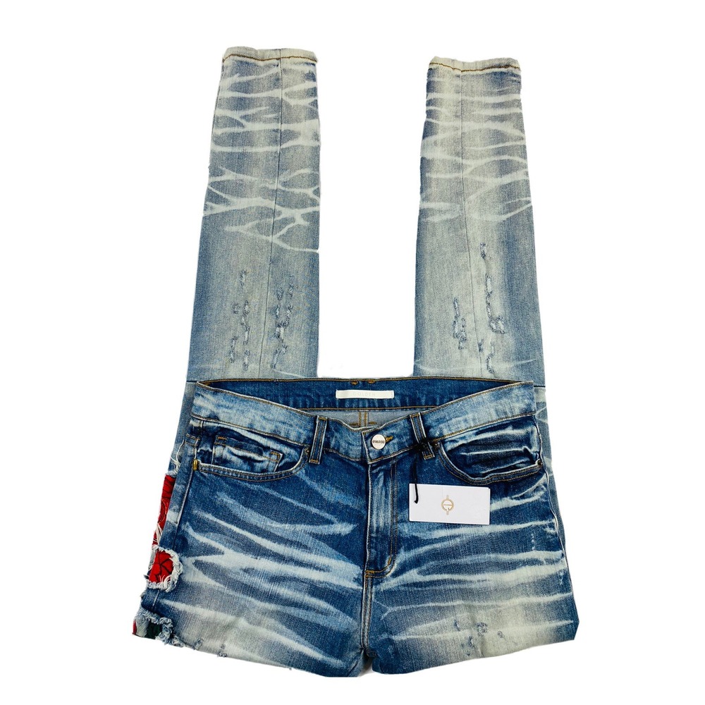 Golden Denim Tapered Acid Wash Paint Splatter Rose‎ Jeans Sz. 34x34 NWT